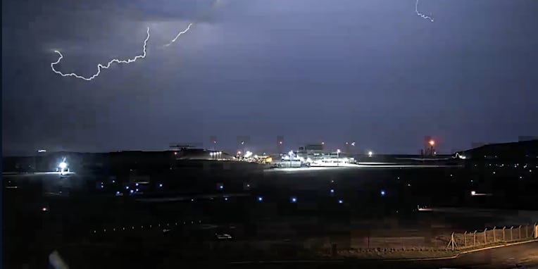 Lightning Strike over Airport