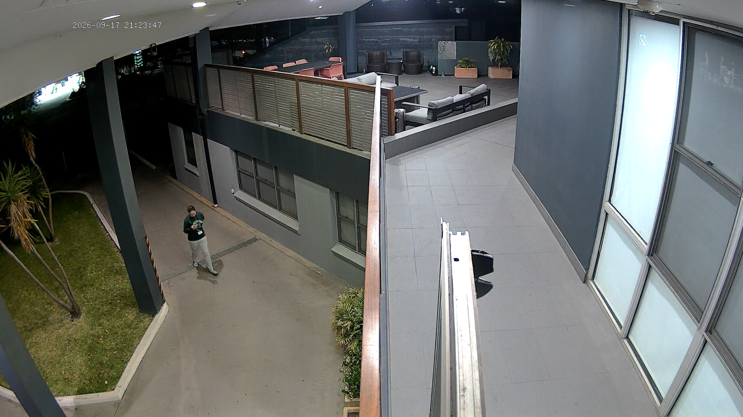 Balcony area under surveillance